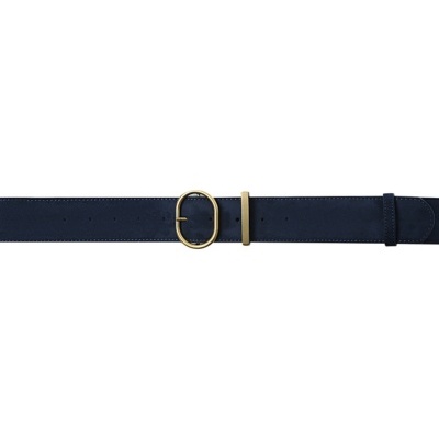 Cinto azul escuro com fivela dourada