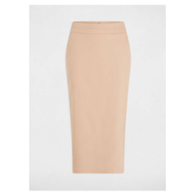 Saia lápis bege em fundo branco