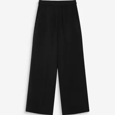 Calças largas pretas com cintura elástica