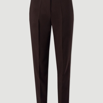 calças castanho escuro com corte direito