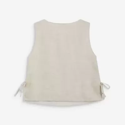 Colete bege claro com laços laterais