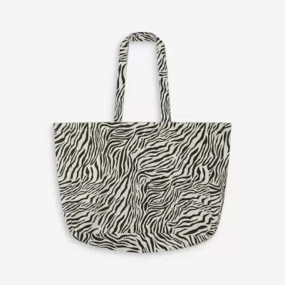 Mala tote padrão zebra preto e branco