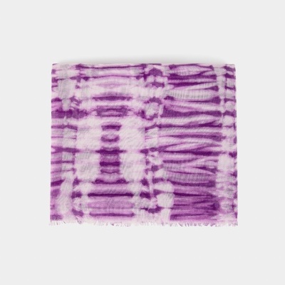 Manta ou xale com padrão tie-dye roxo e branco