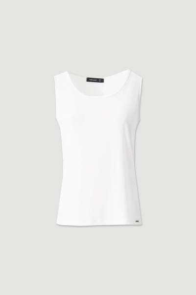 Camisola branca de alças com etiqueta FERRACHE