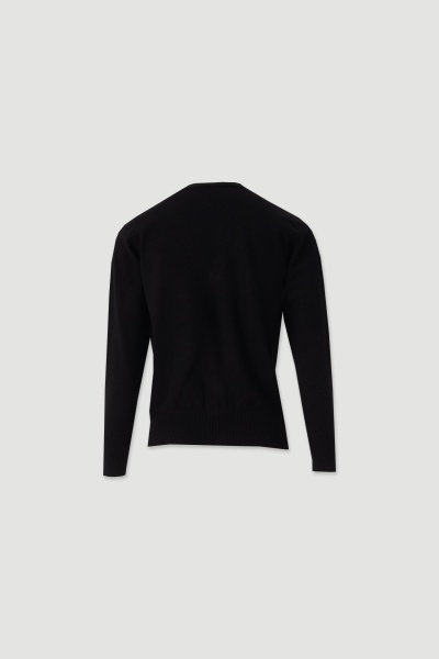 Camisa preta de manga comprida vista por trás