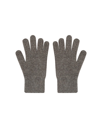 Par de luvas cinza de malha com punhos canelados