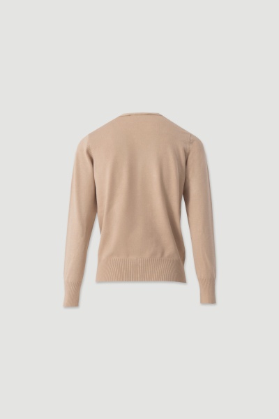 Camisola bege claro de malha vista de costas