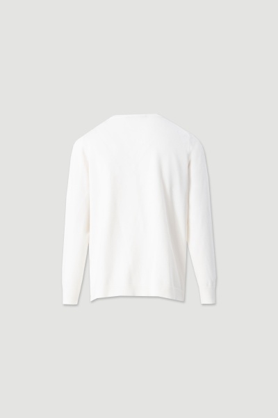 Camisola branca de malha fina vista de costas