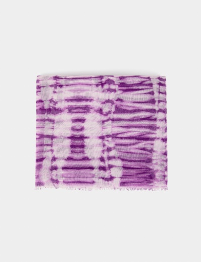 Manta ou xale com padrão tie-dye roxo e branco