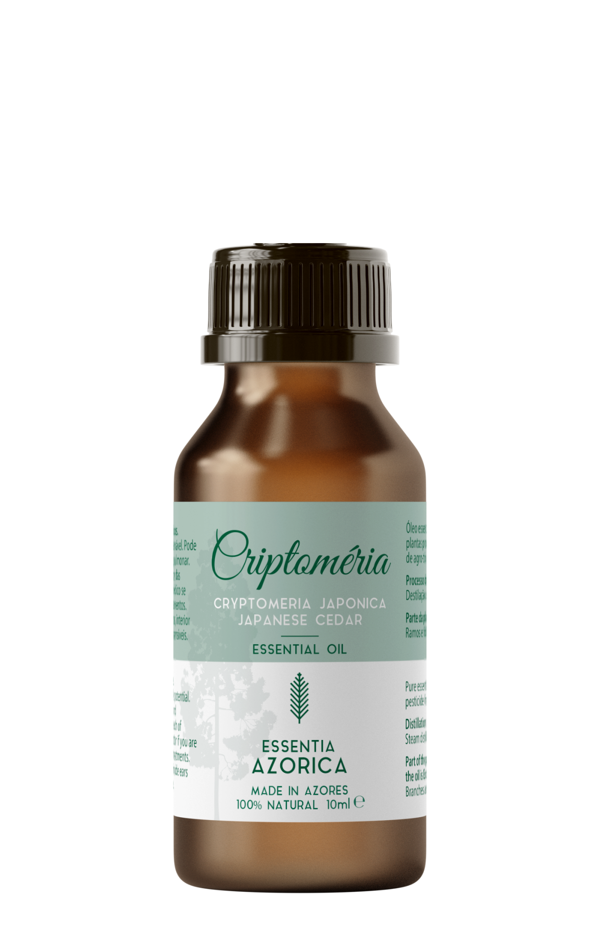 Frasco âmbar com óleo essencial Criptoméria Japonica Essentia Azorica 10 ml