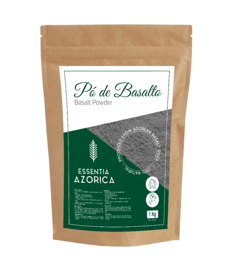 Saco kraft com pó de basalto Essentia Azorica 1 kg