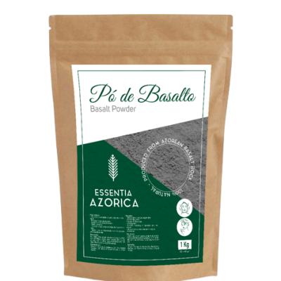 Saco kraft com pó de basalto Essentia Azorica 1 kg