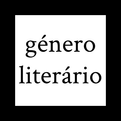 Texto 'género literário' em preto sobre fundo branco