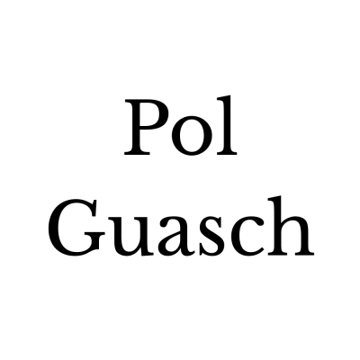 Texto Pol Guasch em preto sobre fundo branco