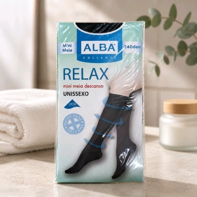 Pacote de meia ALBA Collants Relax mini meia descanso unissexo preto
