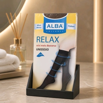 Embalagem de meia mini preta ALBA COLLANTS RELAX com LYCRA unissexo 70 den
