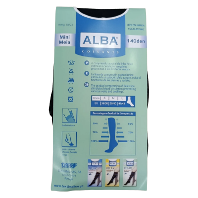 Embalagem de meia compressiva ALBA Collants Mini Meia 140 den