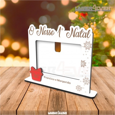 Estrutura de moldura de mesa de Natal personalizada com nome