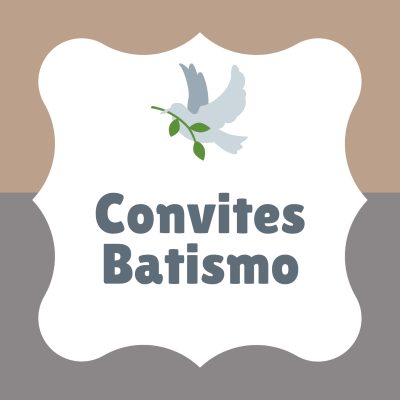 Cartão de convite para batismo com pomba e texto Convites Batismo