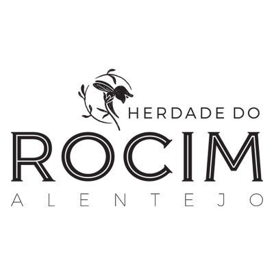 Logótipo Herdade do Rocim Alentejo preto e branco com desenho de planta