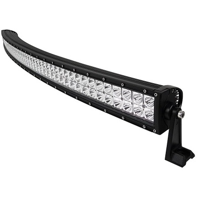 Barra de luz LED curva preta com múltiplos LEDs