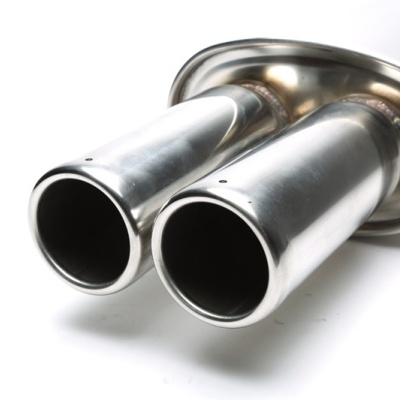 Escapamento automóvel em aço inoxidável com duas pontas cilíndricas