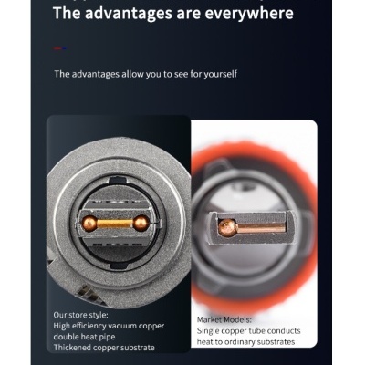 Comparação de tubos de cobre para condução de calor com texto explicativo