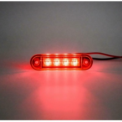 Luz LED vermelha retangular com cinco LEDs