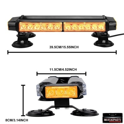 Barra de luz LED âmbar com suporte magnético preto e texto MAXCARPARTS