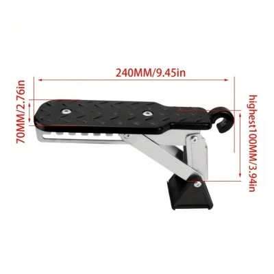 Produto metálico com base preta e superfície antiderrapante com dimensões