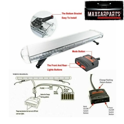 Barra luminosa LED para automóvel MAXCARPARTS com comandos e esquema de ligação