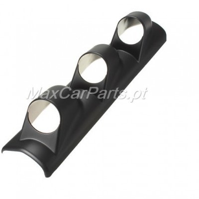 Suporte preto para três manómetros de carro em plástico