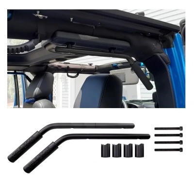 Barras de apoio pretas para carro e parafusos