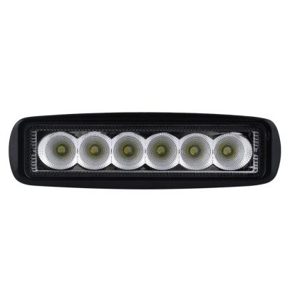 Luz LED retangular preta com seis refletores circulares