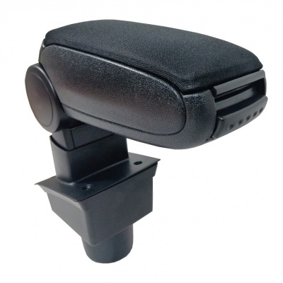 Apoio de braço almofadado preto para automóvel com base de fixação