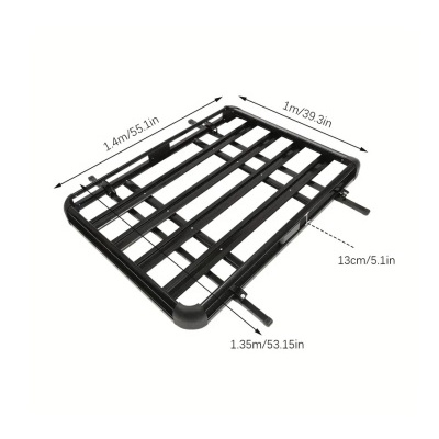 Estrutura metálica preta com dimensões indicadas para suporte ou base