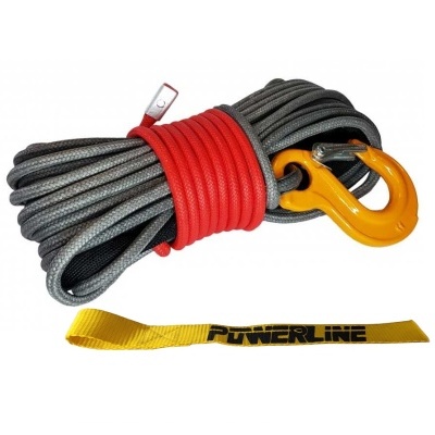 Corda de resgate cinzenta com gancho amarelo e fita amarela Powerline