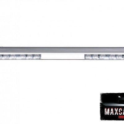 Barras de luz LED transparentes para veículo com embalagem branca e logo MAXCARPARTS ao fundo