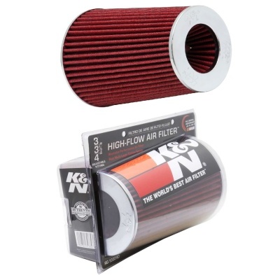 Filtro de ar cilindrico K&N vermelho com embalagem