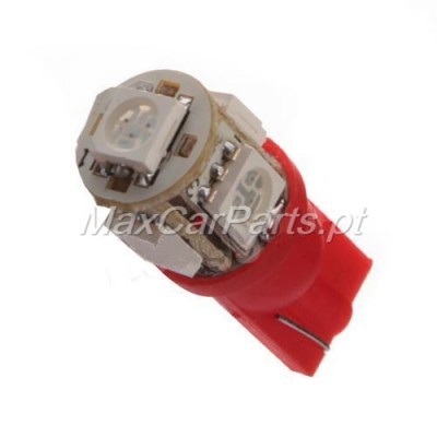 Lâmpada LED automóvel vermelha com componentes eletrónicos