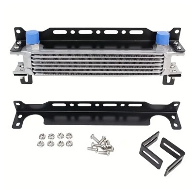 Radiador de óleo automóvel com acessórios em metal preto e cinza