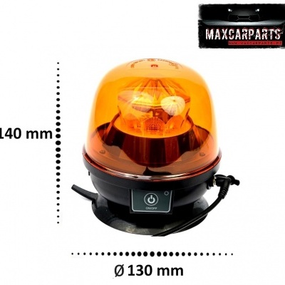 Luz rotativa de advertência laranja com botão ON/OFF e cabo