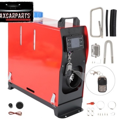 Calefator automóvel portátil vermelho com controlo remoto e acessórios