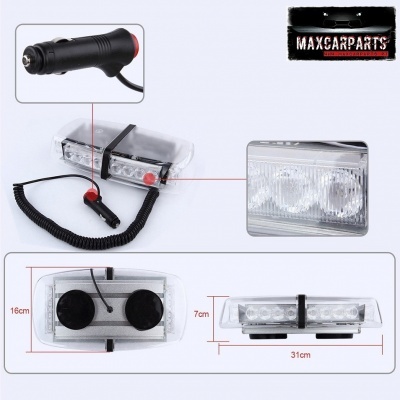 Luz de emergência LED retangular com cabo e ficha de isqueiro