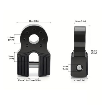 Peças metálicas pretas com medidas visíveis