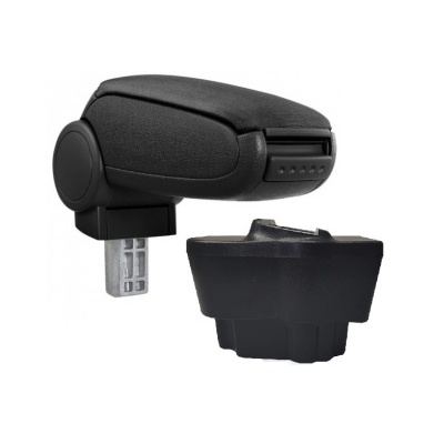 Apoio de braço de carro preto com peça de encaixe