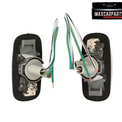 Par luminária automóvel com fios coloridos e base preta