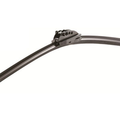 Limpador de para-brisas curvo preto em fundo branco