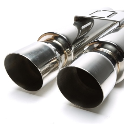 Escape de automóvel em aço inoxidável com duas pontas cilíndricas