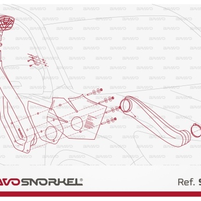 Diagrama técnico snorkel automóvel Bravo Ref. ST50